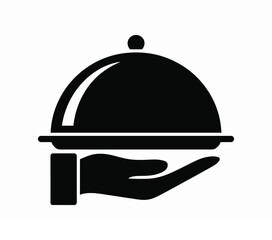 Elegant catering tray held by hand for upscale restaurant or event service, perfect for showcasing culinary excellence and sophisticated dining experiences