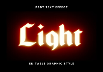 Yellow Neon Text Effect Gothic Medieval Light Glow Font