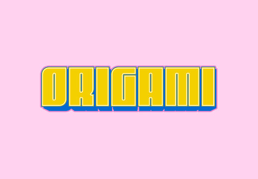 Yellow And Blue Japan Font Asian Retro Block Bold Text Effect