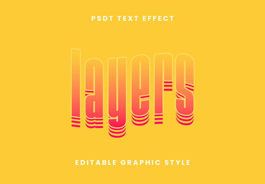 Yellow And Red Layered Font Retro Gradient Stack Text Effect