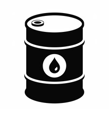 Crude oil barrel icon symbolizing energy, industry, and global markets offering a modern, clean design for editorial use in finance and trade publications