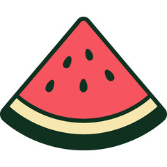 Vibrant Watermelon Slice Illustration.