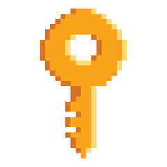 Obraz premium retro pixel art key vector illustration