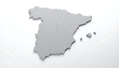 Fototapeta premium Gray 3D map of Spain (1)