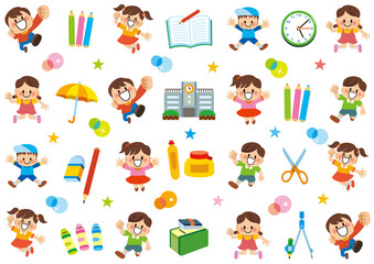 子供,友達,小学校,小学生,卒業,入学式,入学,卒業式,学校,誕生日,入園式,かわいい,幼稚園,保育園,入園,卒園,卒園式,仲間,人物,応援,頑張る,元気,パターン,時計,ハサミ,消しゴム,のり,黒板消し,鉛筆,コンパス,文具,色鉛筆,ノート,傘,クレヨン,笑顔,楽しい,男の子,女の子,園児,バンザイ,全身,可愛い,生徒,仲良し,嬉しい,文房具,イラスト