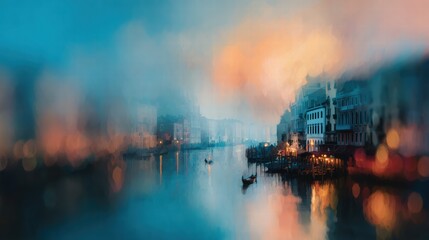 Abstract venezian background with blurred textures and cultural travel