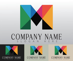 Obraz premium Logo design illustration concept with the letter M in vibrant colors.