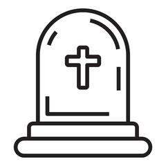 Fototapeta premium Tombstone grave line icon