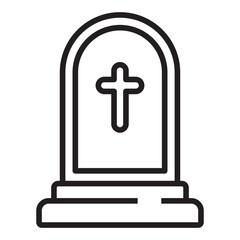 Obraz premium Tombstone grave line icon