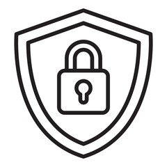 Security shield lock line icon