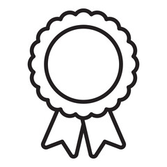 Award badge ribbon line icon