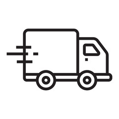 Fast shipping truck line icon