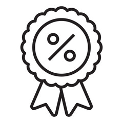 Discount badge ribbon line icon