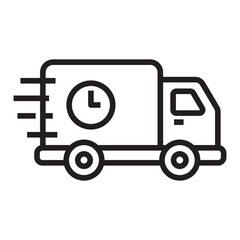 Fast delivery truck line icon