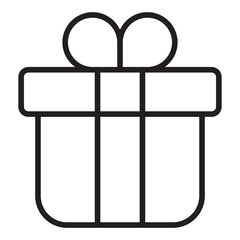 Gift present box line icon