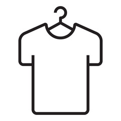 T shirt on hanger clothing line icon