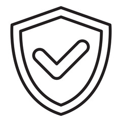 Shield with check mark security line icon