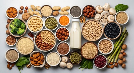 Assortment of Healthy Foods nuts seeds