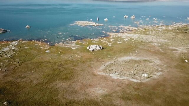 Discover the serene beauty of mono lake california from a breathtaking aerial view