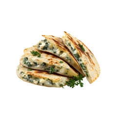 Delicious Spinach and Feta Quesadillas, Close-up Studio Shot