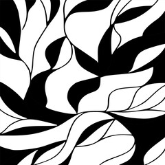 Abstract black and white wave pattern. Vector Illustration.