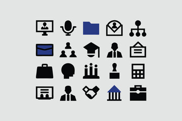 business icon sheet vector 