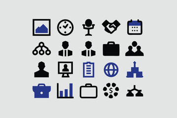 business icon sheet vector 
