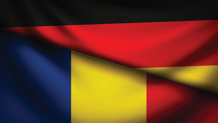 romania and germany flag fusion design