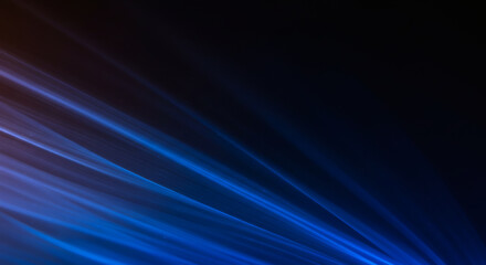 Fototapeta premium Blue light leaks and gradient over an abstract grainy background. Grainy colorful warm blue light leaks on a black background with a dust texture. Blue wavy abstract background for presentation 