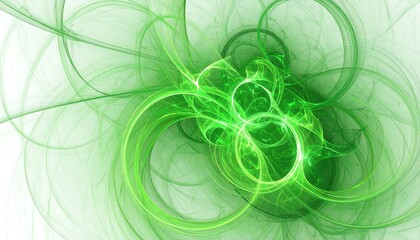 Ethereal green swirls and luminous filaments create a captivating fractal abstract digital artwork