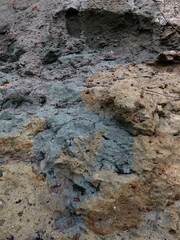Collapse of the seashore in winter
