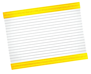 Blank lined paper with yellow borders