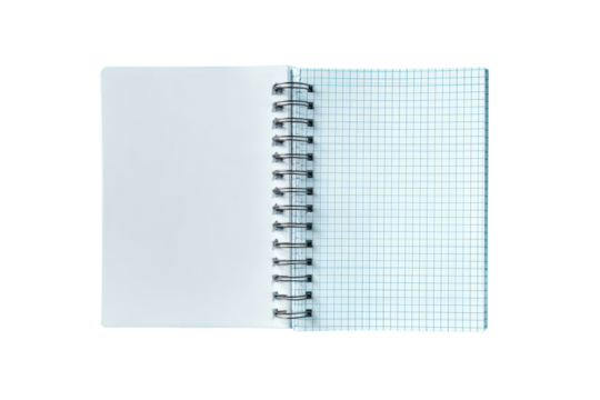 Open spiral-bound notebook with grid paper (1)