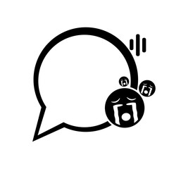 black speech bubble frame and feel like crying