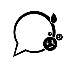 black speech bubble frame and feel like sad