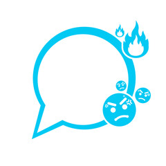blue speech bubble frame and feel like angry
