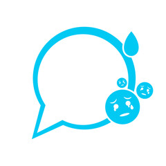 blue speech bubble frame and feel like sad