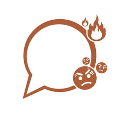 brown speech bubble frame and feel like angry