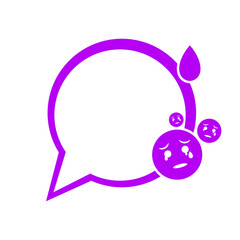 purple speech bubble frame and feel like sad