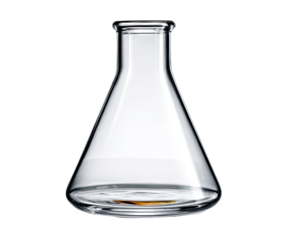 Empty clear glass flask