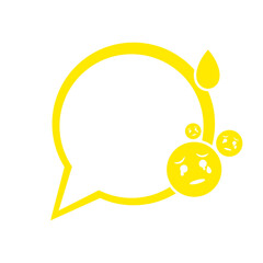 yellow speech bubble frame and feel like sad