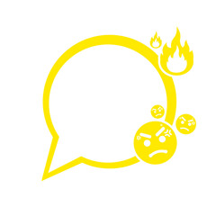 yellow speech bubble frame and feel like angry