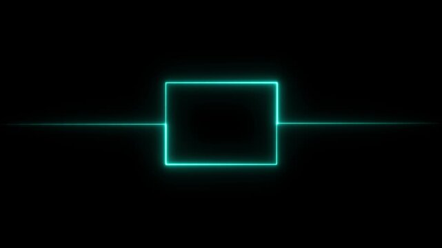 Neon effect rectangle frame Loop background . Neon rectangle frame ANIMATION . Neon trail light on rectangle frame .