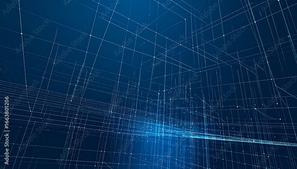 Poster a network of interconnected lines and points creates a sense of depth and dimensionality in a dark b