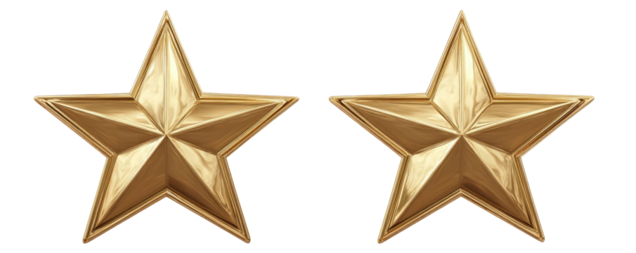Two gold stars - Powered by Adobe