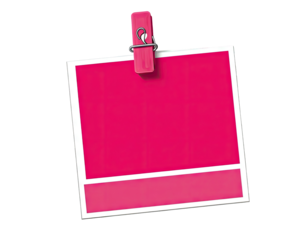 Pink square photo frame with clip