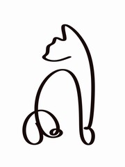 silhouette of a cat line art icon