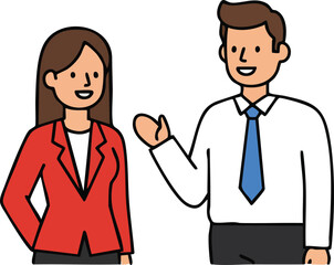 Business people talking in office casual communication teamwork concept vector illustration 