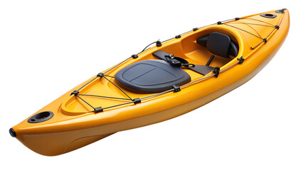 Yellow touring kayak isolated on transparent background