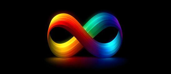World autism awareness day background. Rainbow colored infinity symbol of autism disorder, adhd, neurodiversity